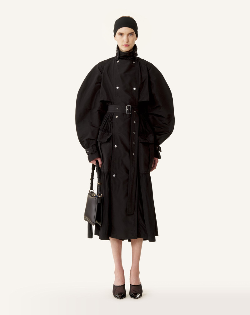 Lanvin BI-MATERIAL TRENCH COAT IN SILK FAILLE AND CHARMEUSE FABRIC outlook