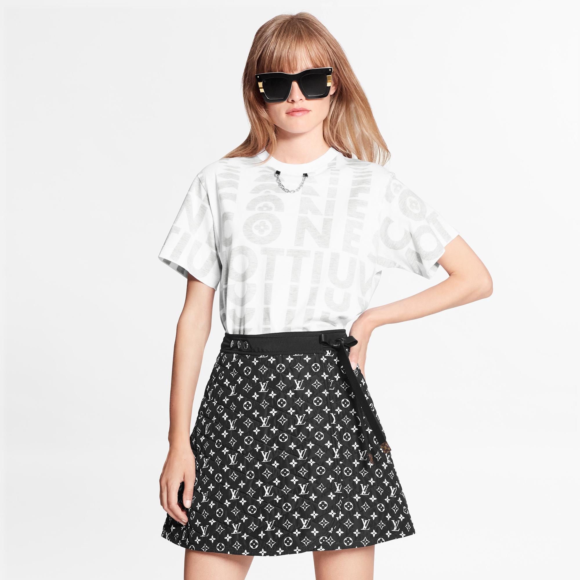 Graphic Quilted Nylon Mini Wrap Skirt  - 3