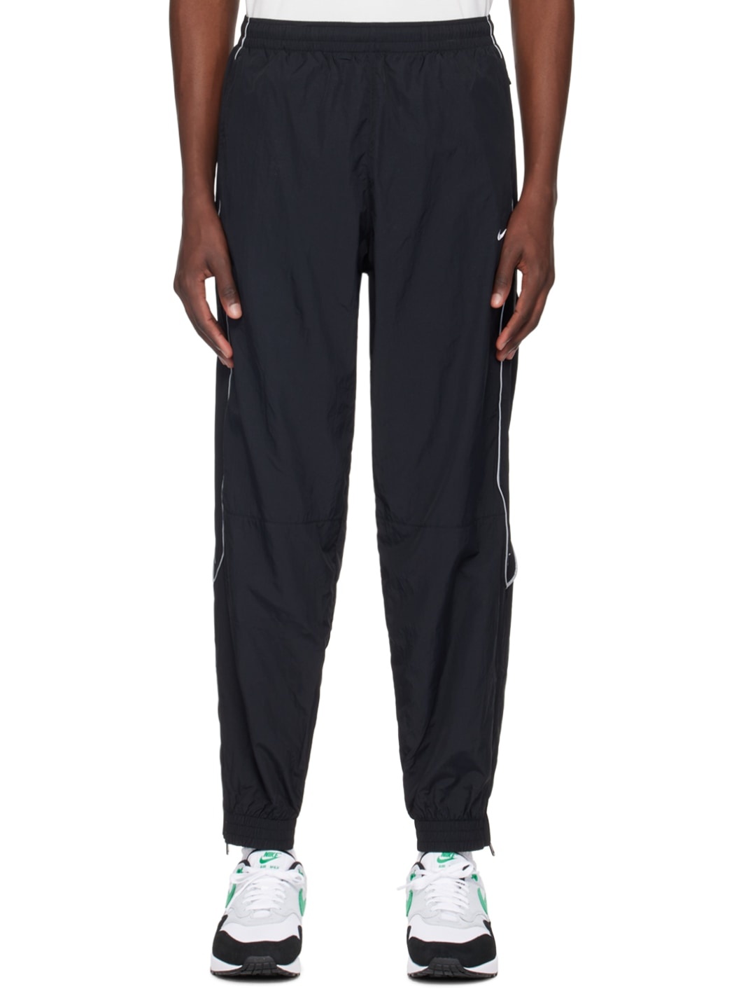 Black Solo Swoosh Track Pants - 1