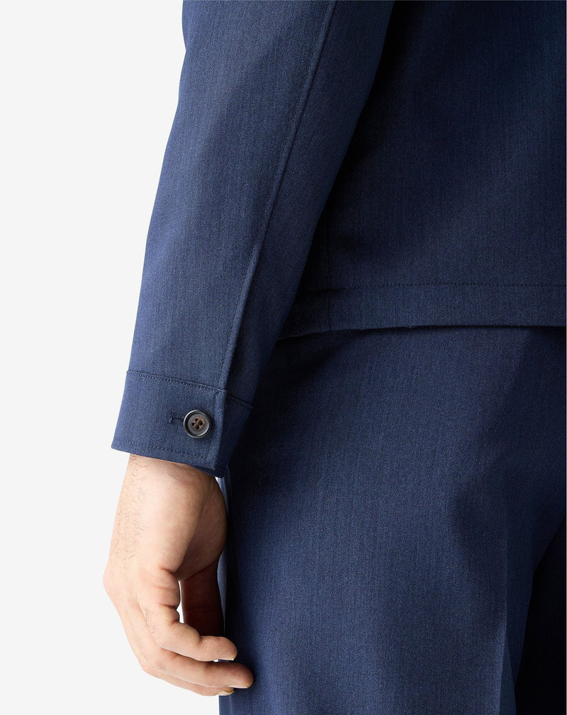 Navy blue wool, silk and mohair overshirt 5