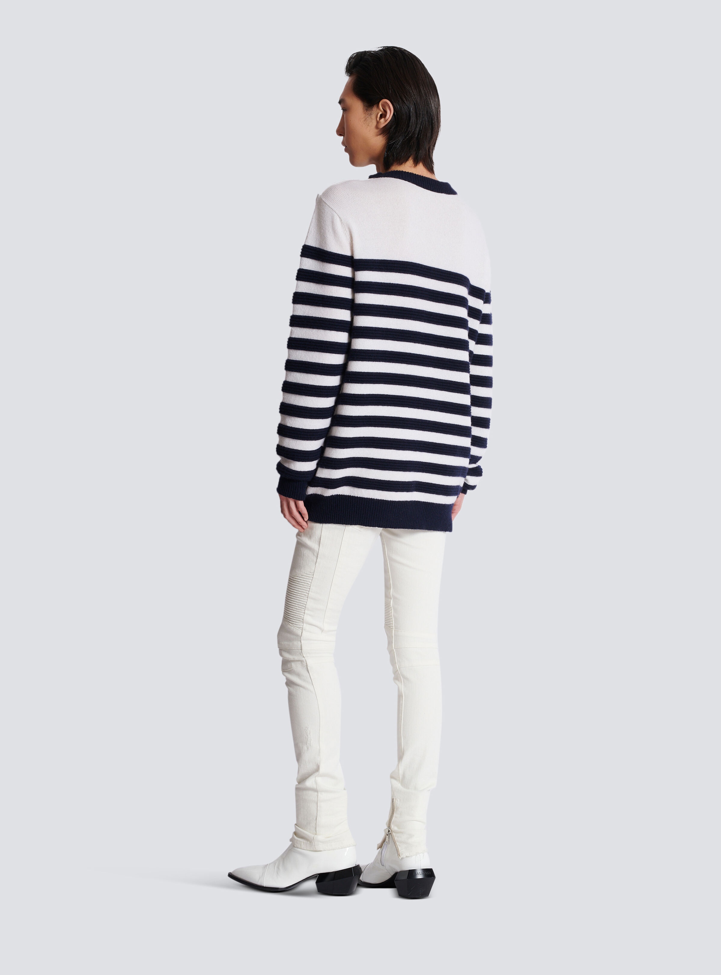Striped cashmere jumper - 4