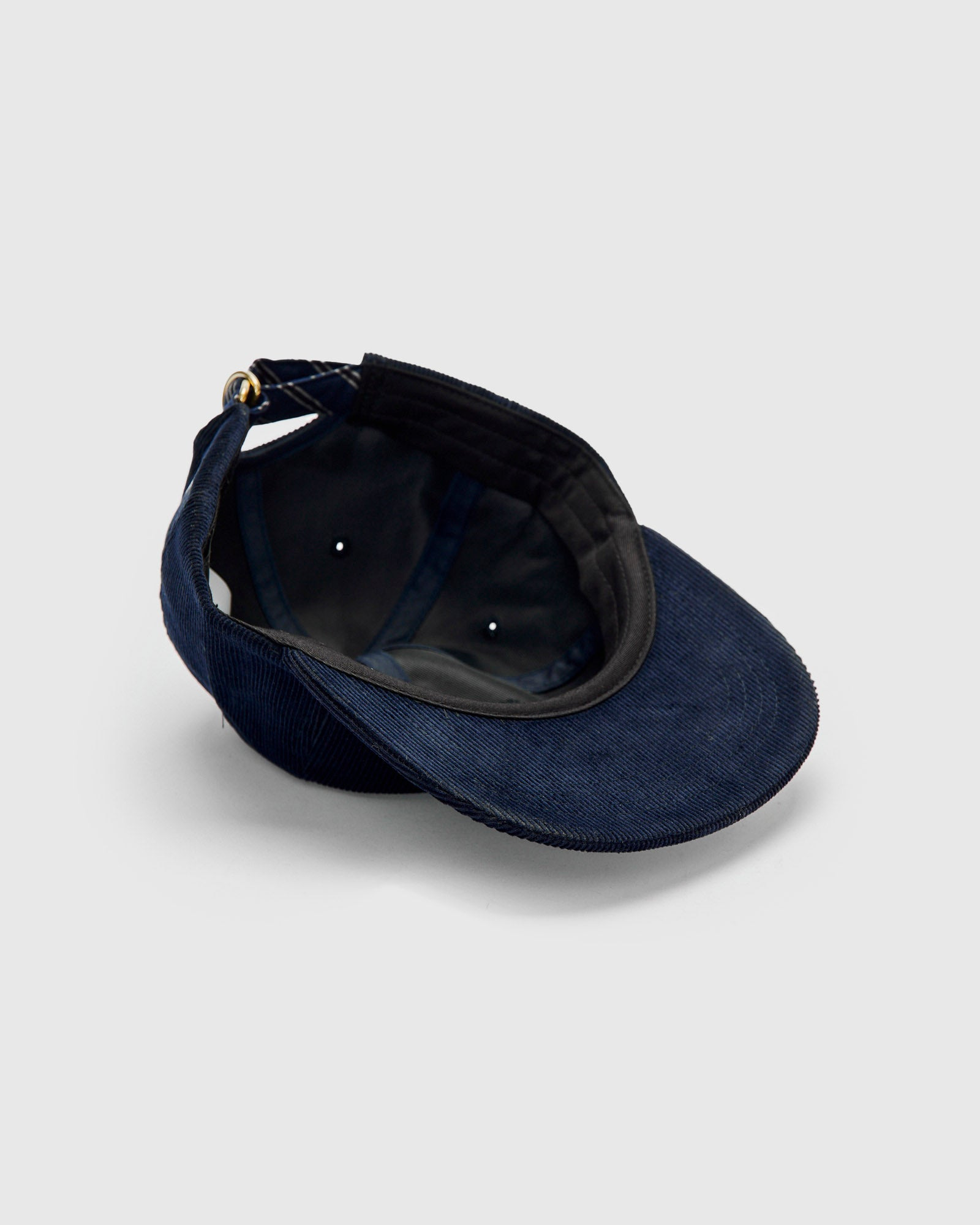 6-Panel Regimental Strap Corduroy Cap in Navy - 3