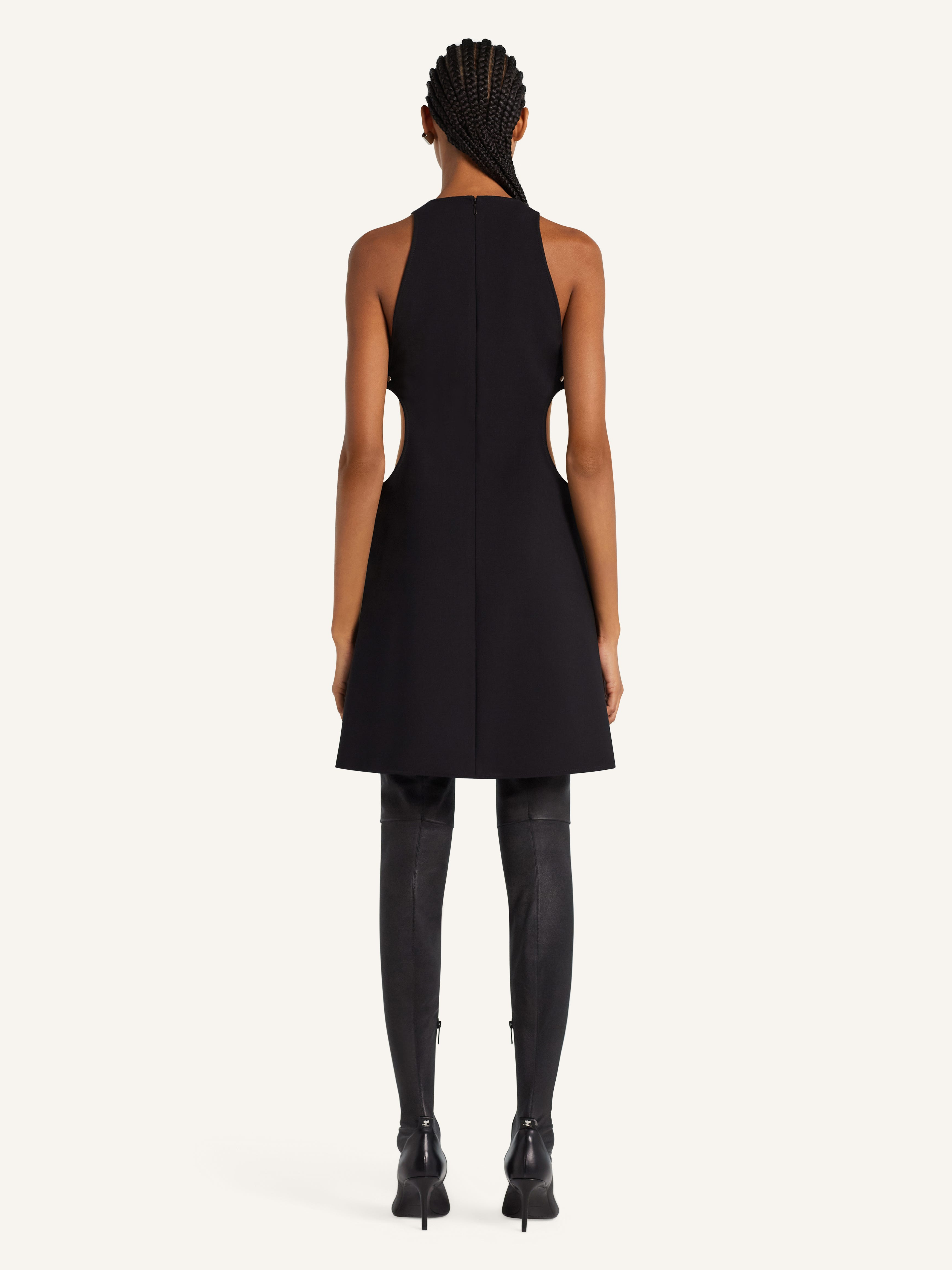 BUCKLE TAILORED A-LINE DRESS - 4