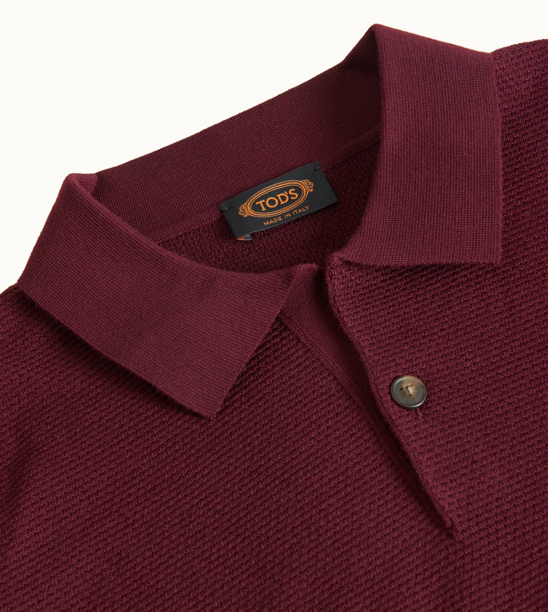 POLO IN WOOL - BURGUNDY - 4