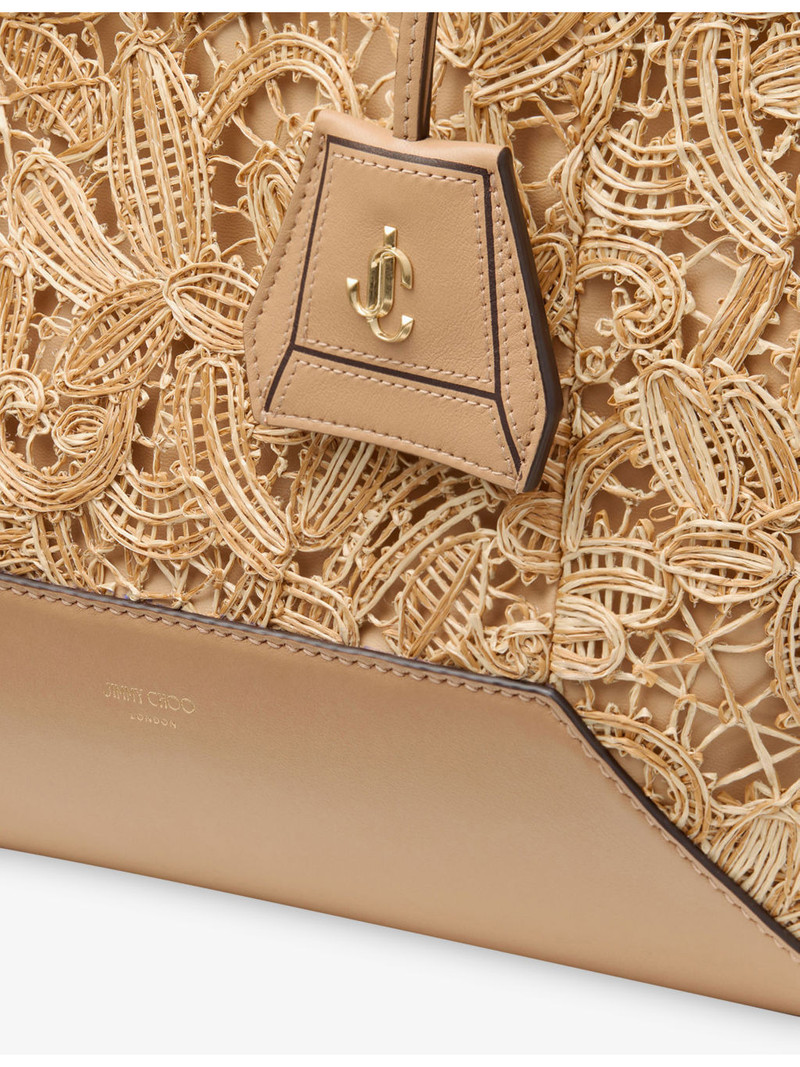 JIMMY CHOO Diamond Flower Woven Leather Tote Bag outlook