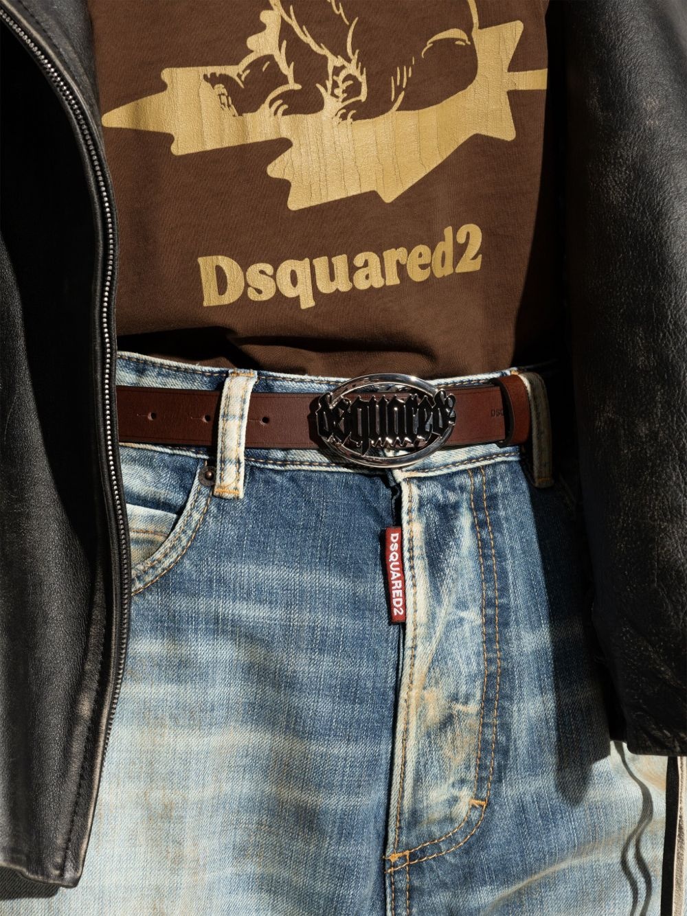 logo-buckle belt - 4