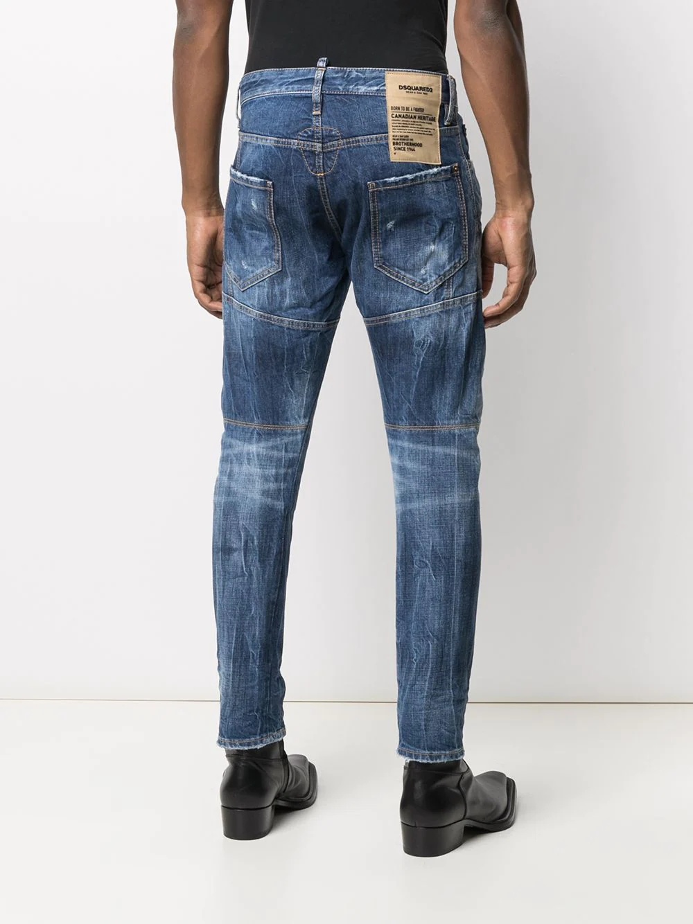 stonewashed slim-fit jeans - 4