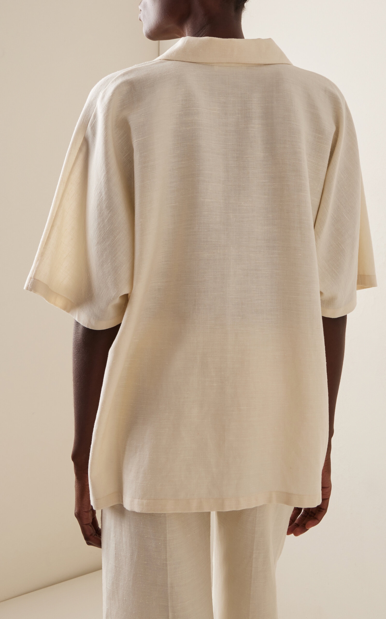 Wen Oversized Wool-Silk-Linen Top neutral - 4