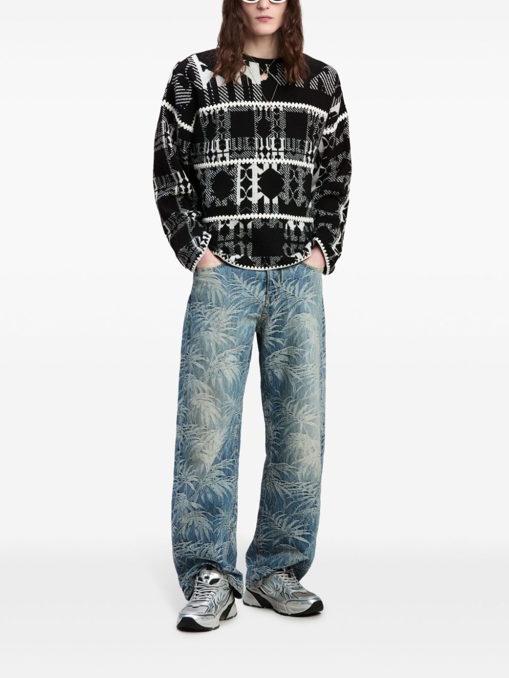 intarsia-knit monogram jumper - 2