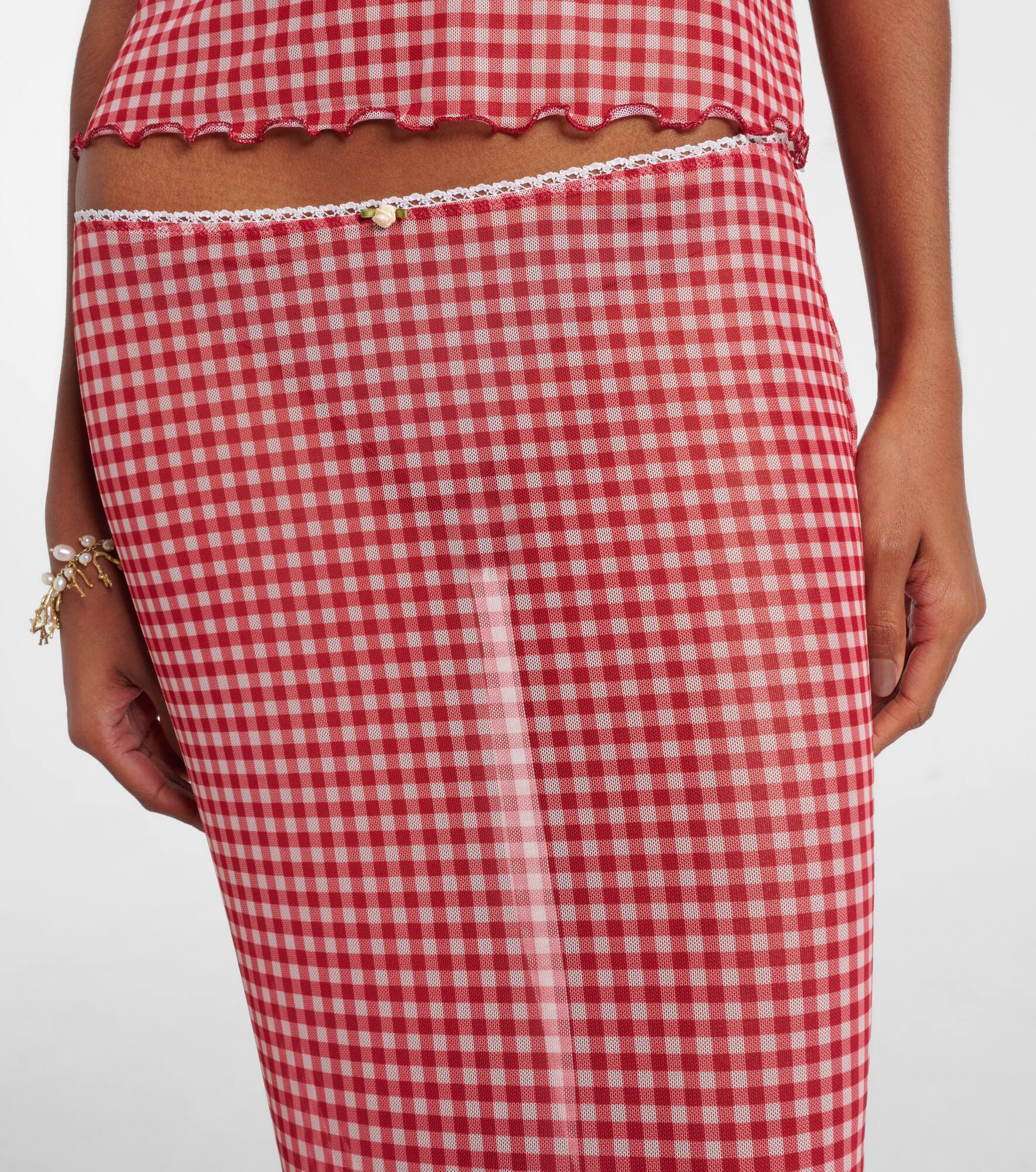 Solay gingham maxi skirt - 4