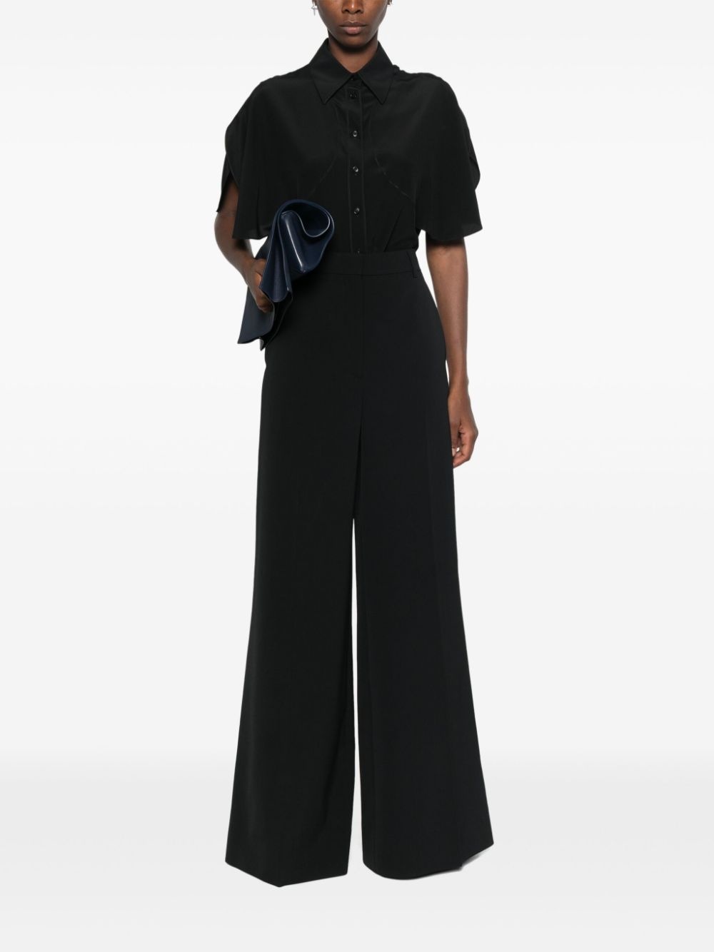high-rise flared wool trousers - 2