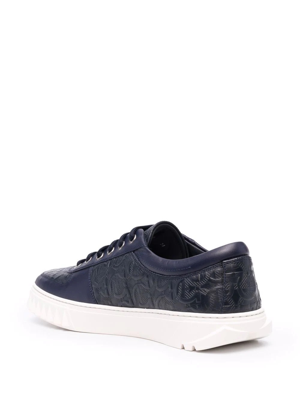 Gancini-embossed leather sneakers - 3