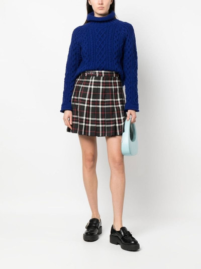 Marni check-plaid pleated mini skirt outlook