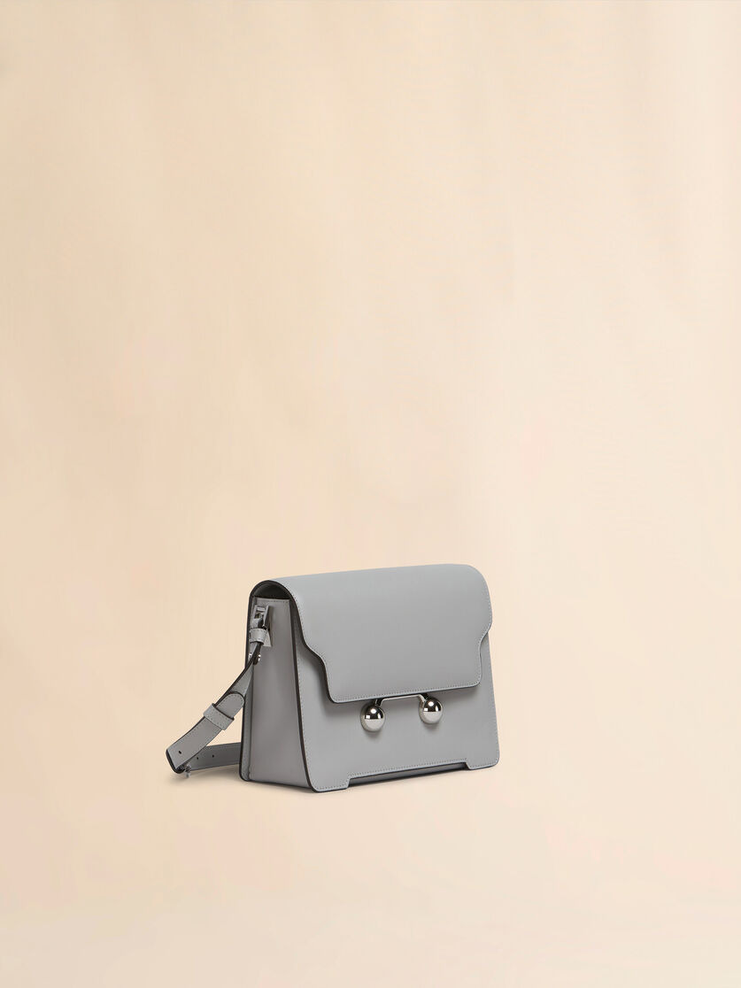 LIGHT GREY LEATHER TRUNKAROO MEDIUM SHOULDER BAG - 5