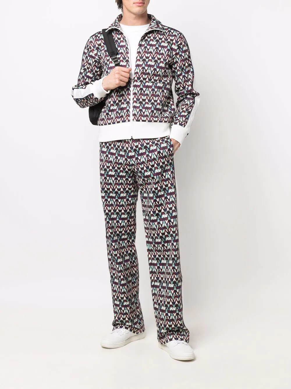 Optical Valentino-print track jacket - 2