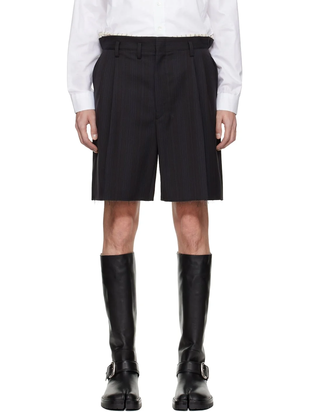 Black & Blue Tailored Shorts - 1