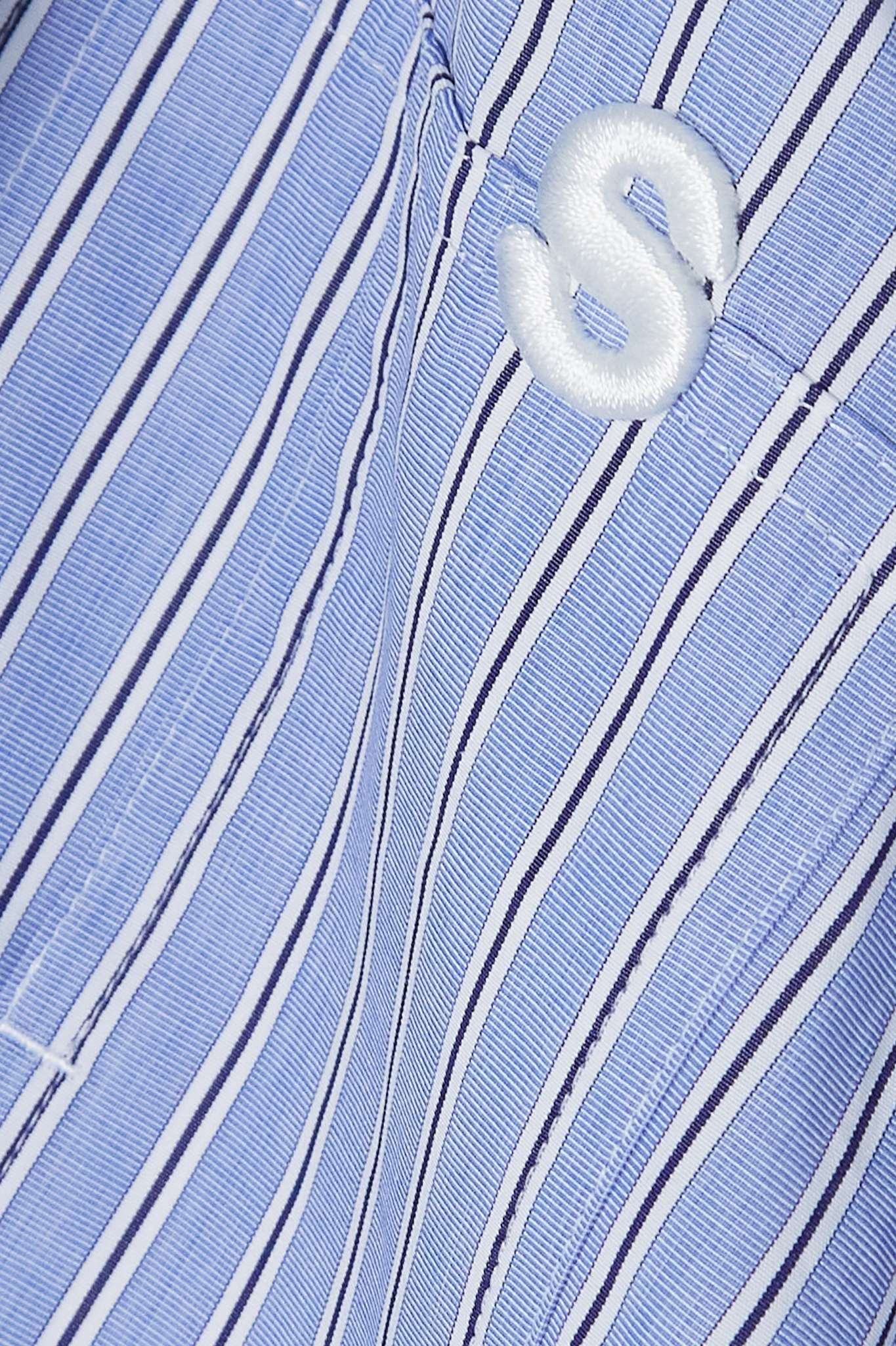 + Thomas Mason embroidered striped cotton-poplin shirt - 5