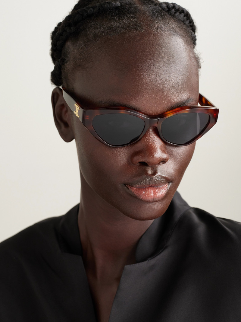 CELINE Triomphe Cat-eye Tortoiseshell Acetate Sunglasses outlook