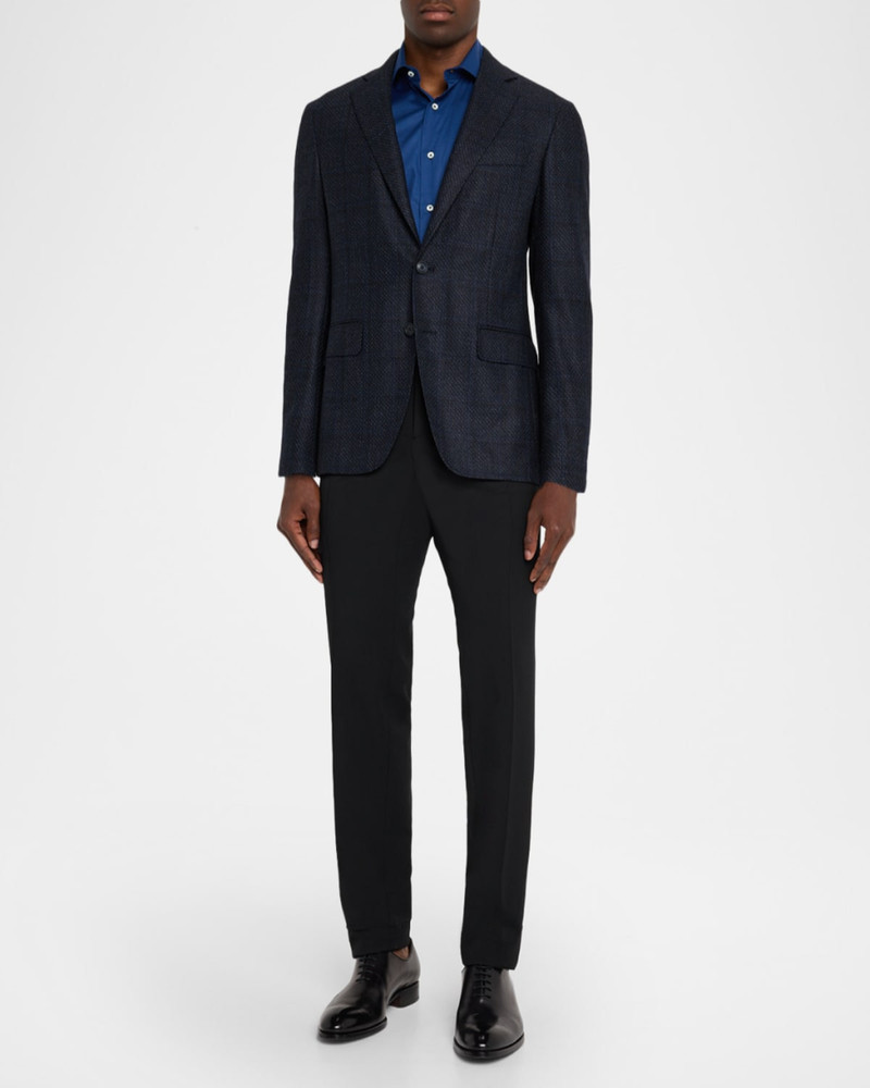 Canali Men's Stepweave Wool Notch Lapel Sport Coat outlook