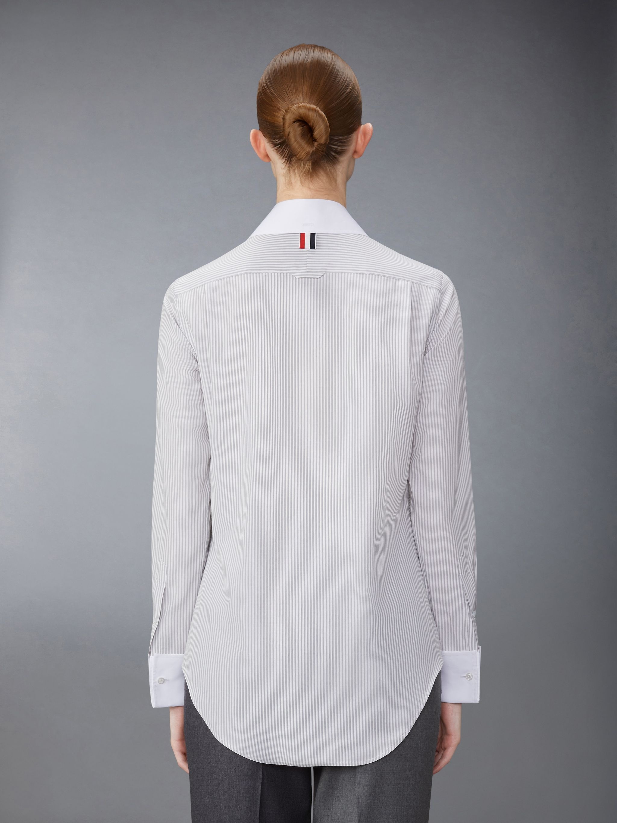 University Stripe Cotton Silk Round Collar Shirt - 3