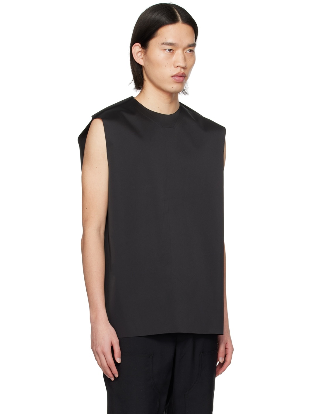 Black Tie Embossed Tank Top - 2