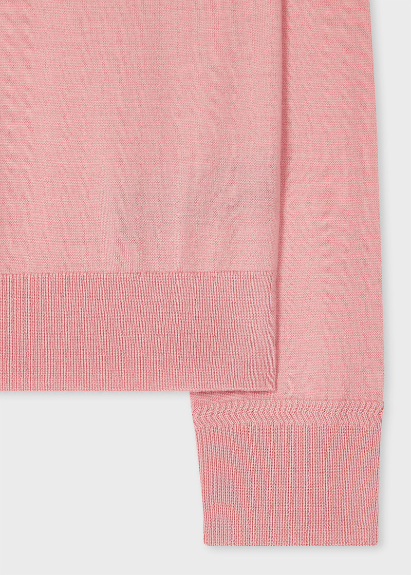 Paul Smith Women's Pink 'Signature Stripe' Crew Neck Merino Wool Sweater outlook