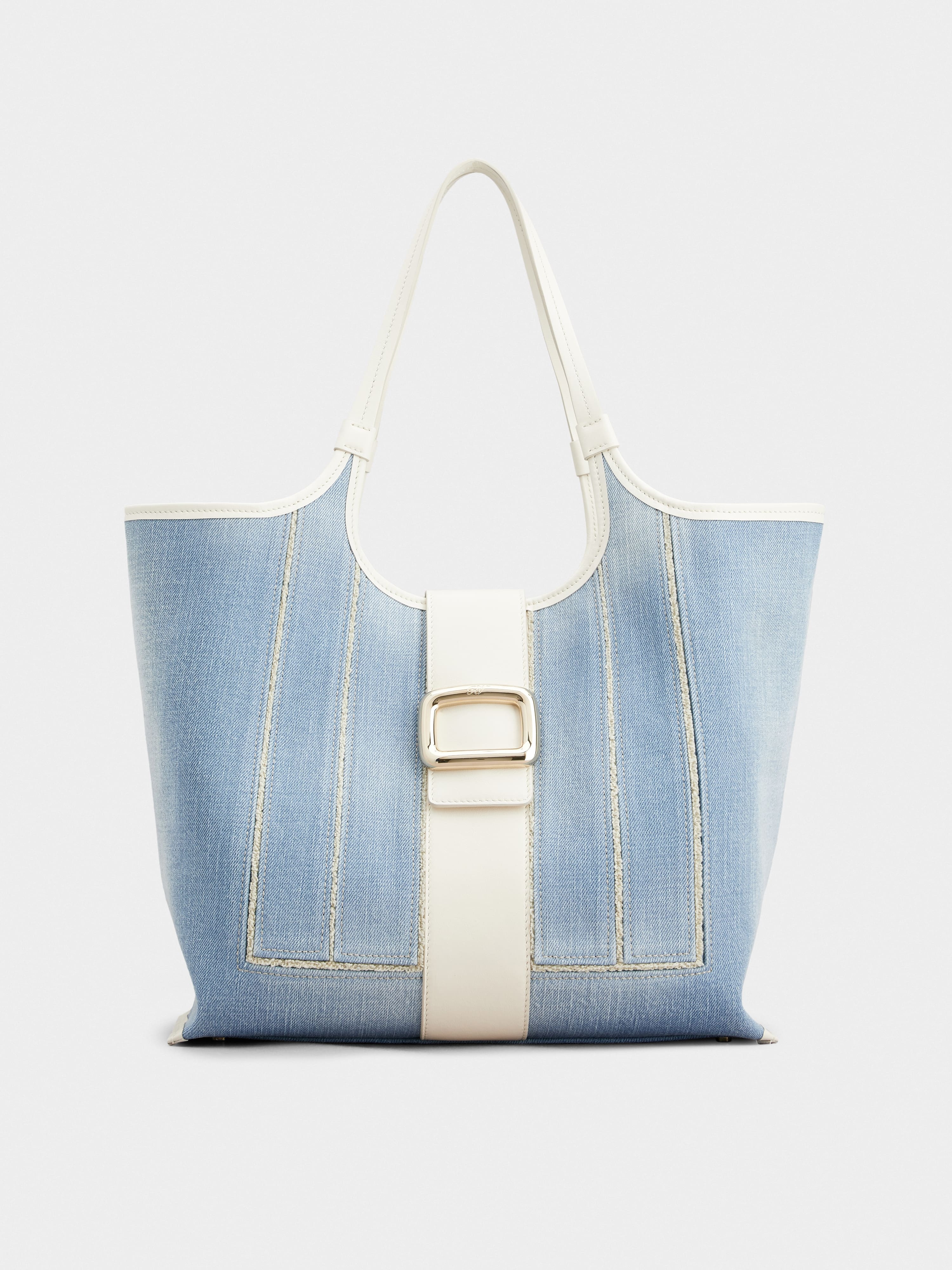 Viv' Choc Medium Shopping Bag in Denim - 1