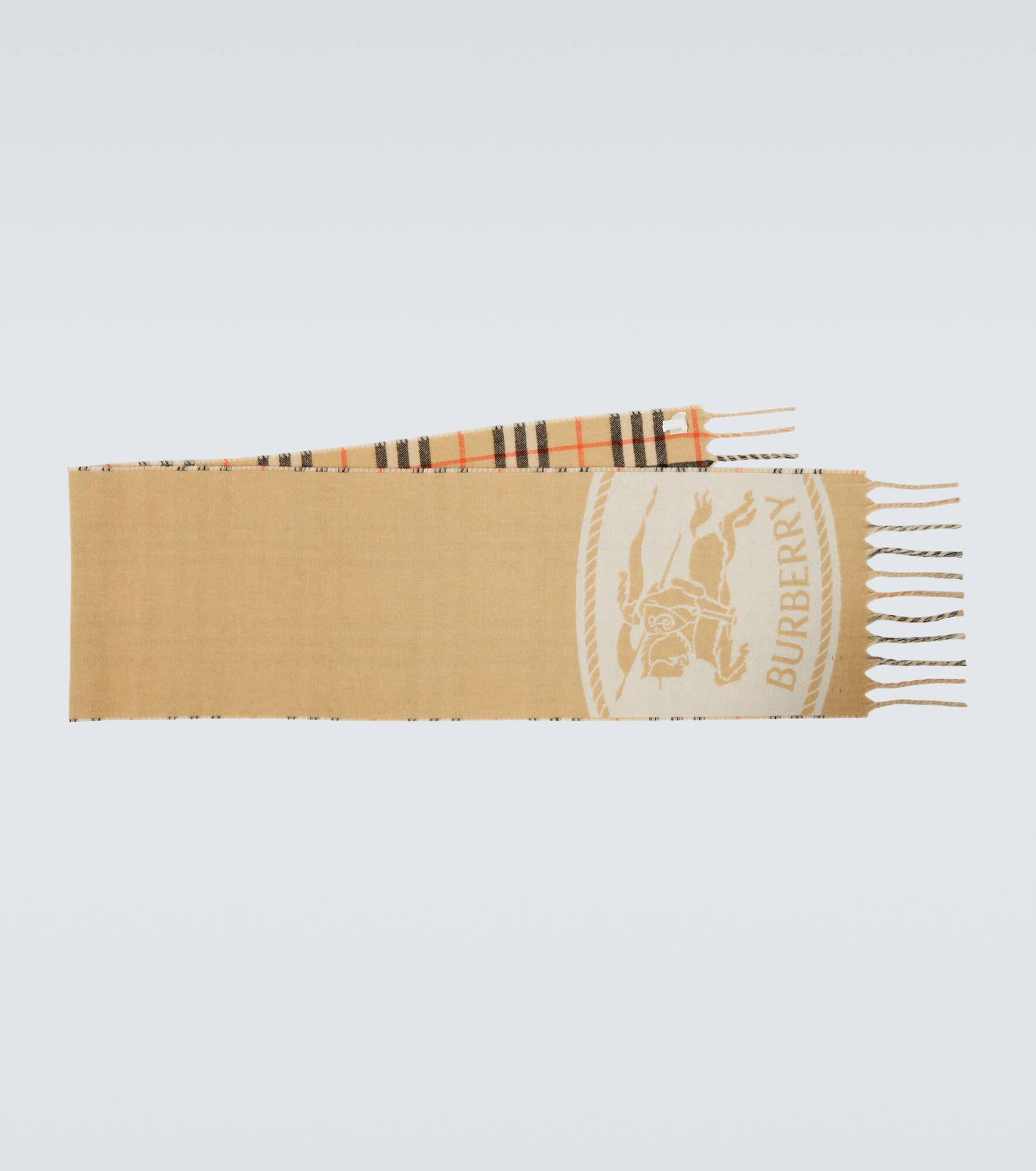 Burberry Check fringed cashmere scarf - 1