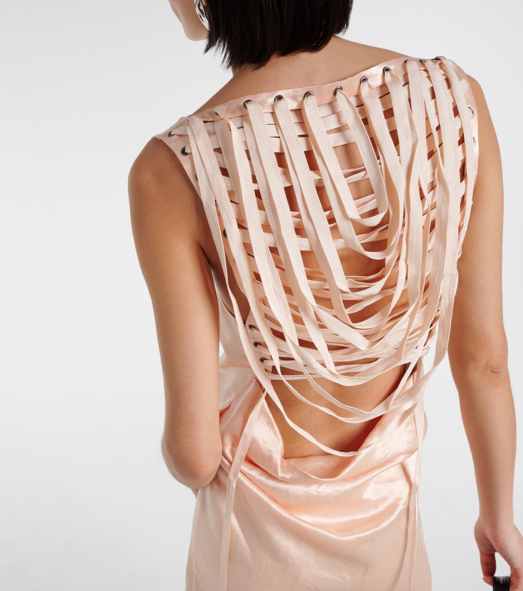 Deconstructed satin minidress - 5