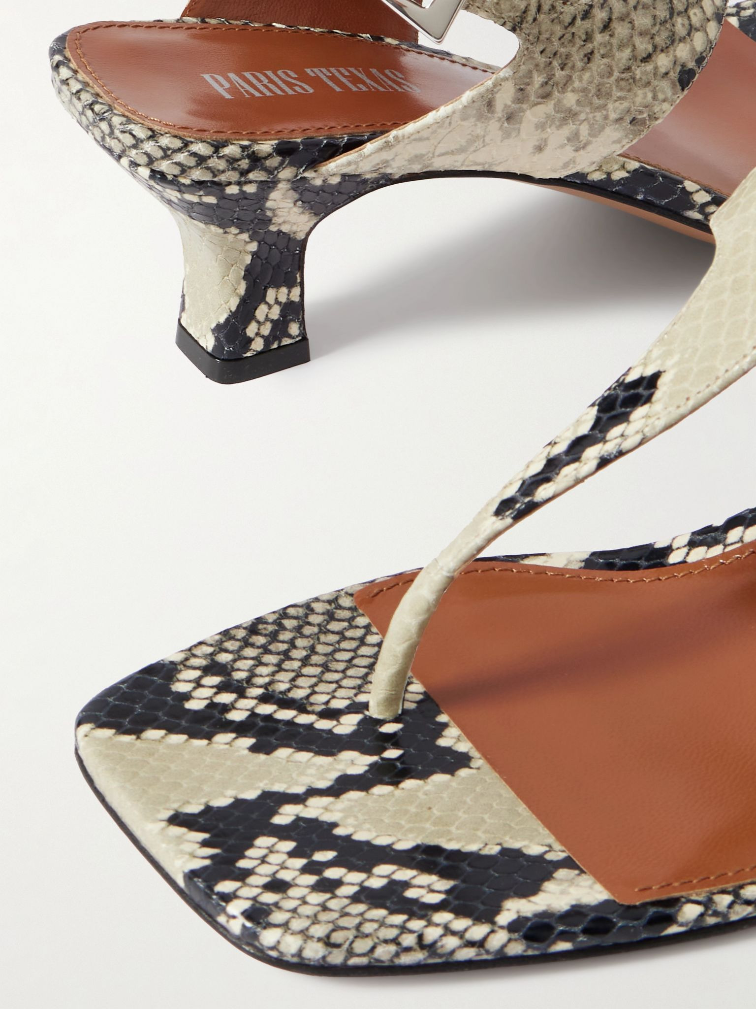 Portofino snake-effect leather sandals Snake print - 4