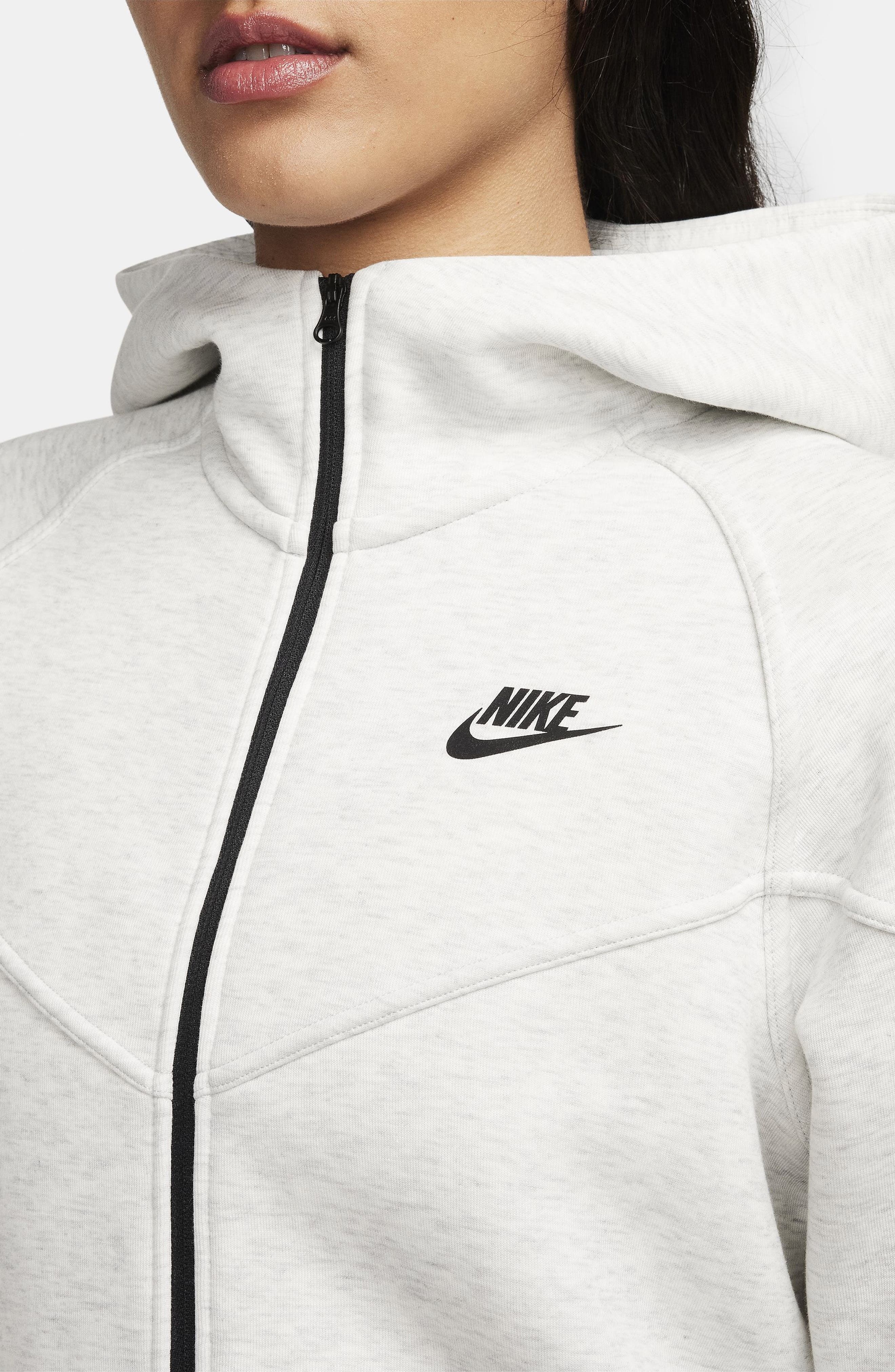 Nike Sportswear Tech Fleece Windrunner Zip Hoodie in Light Grey/Heather/Black at Nordstrom - 3