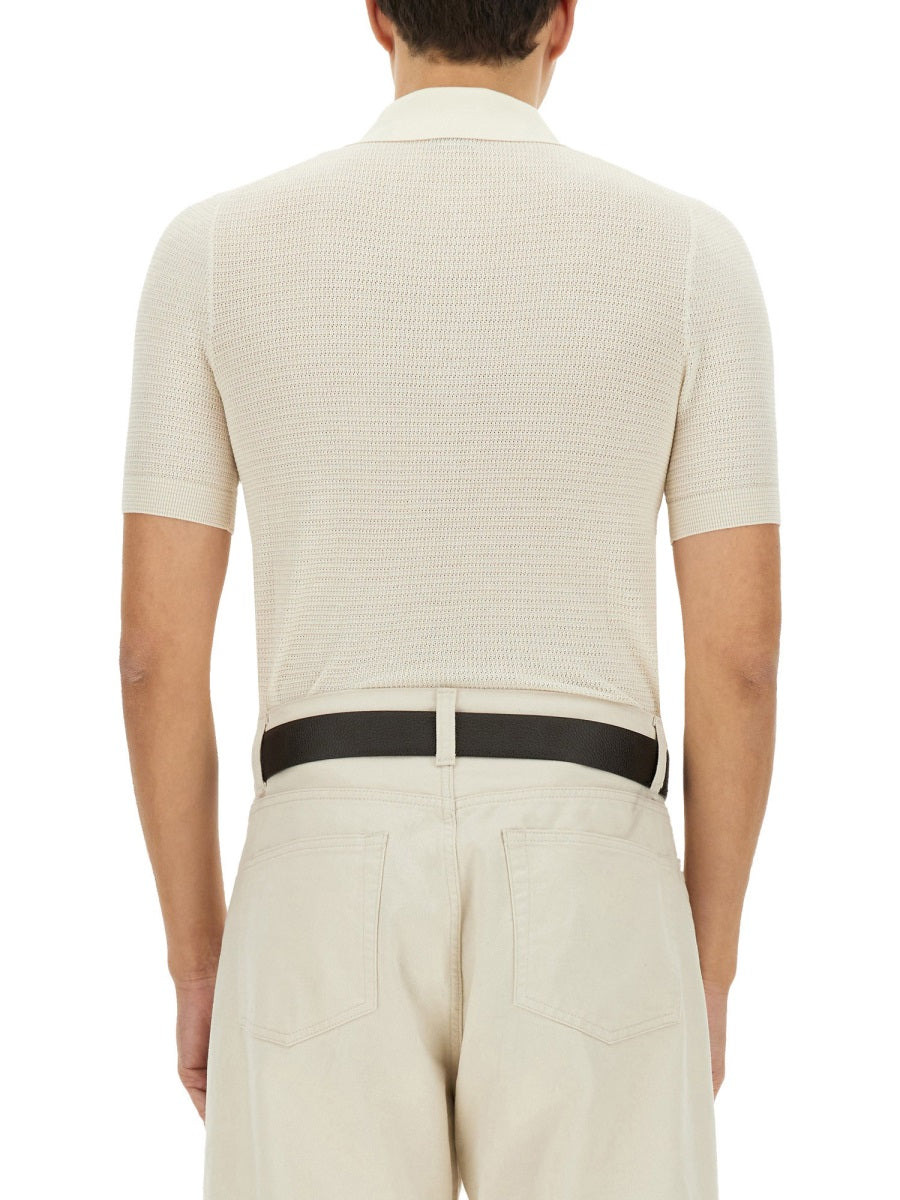 Tom Ford Men Cotton And Silk Polo Shirt - 3