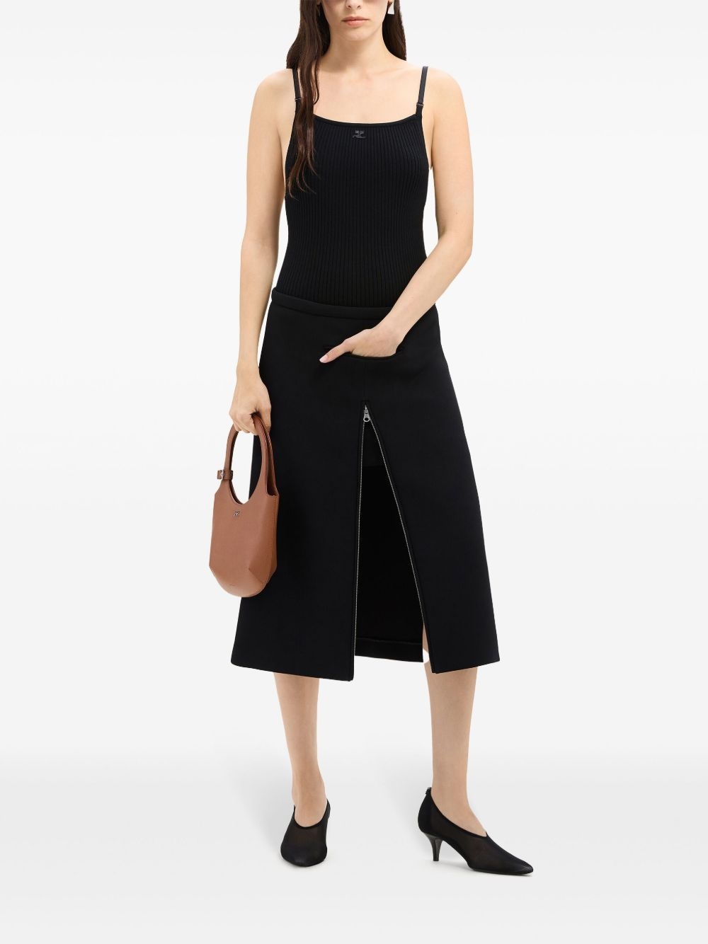 Heritage crepe-texture midi skirt - 2