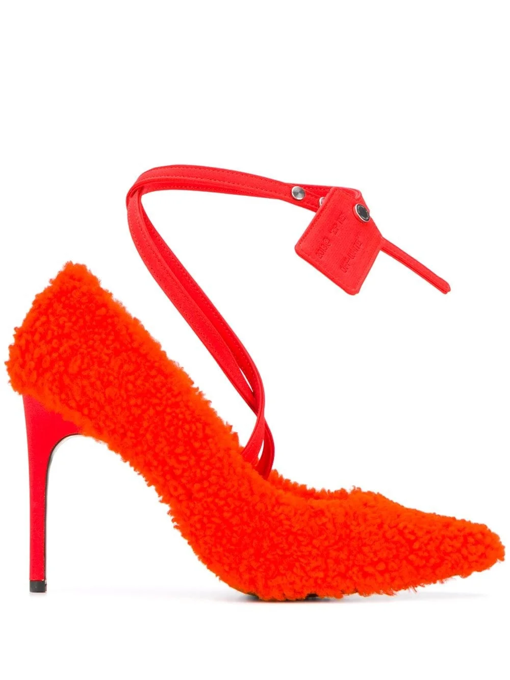 textured style ankle strap pumps - 1