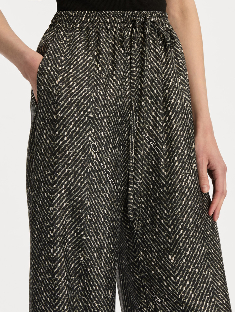 CHEVRON SILK TWILL DRAWSTRING PANT 6
