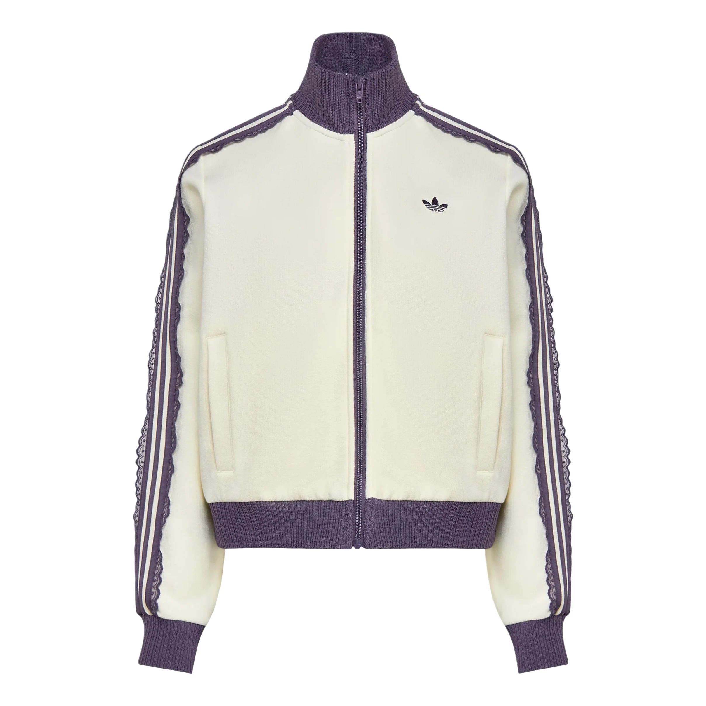 (WMNS) adidas Knit Track Top Asia Sizing 'Off White' LF2334 - 1