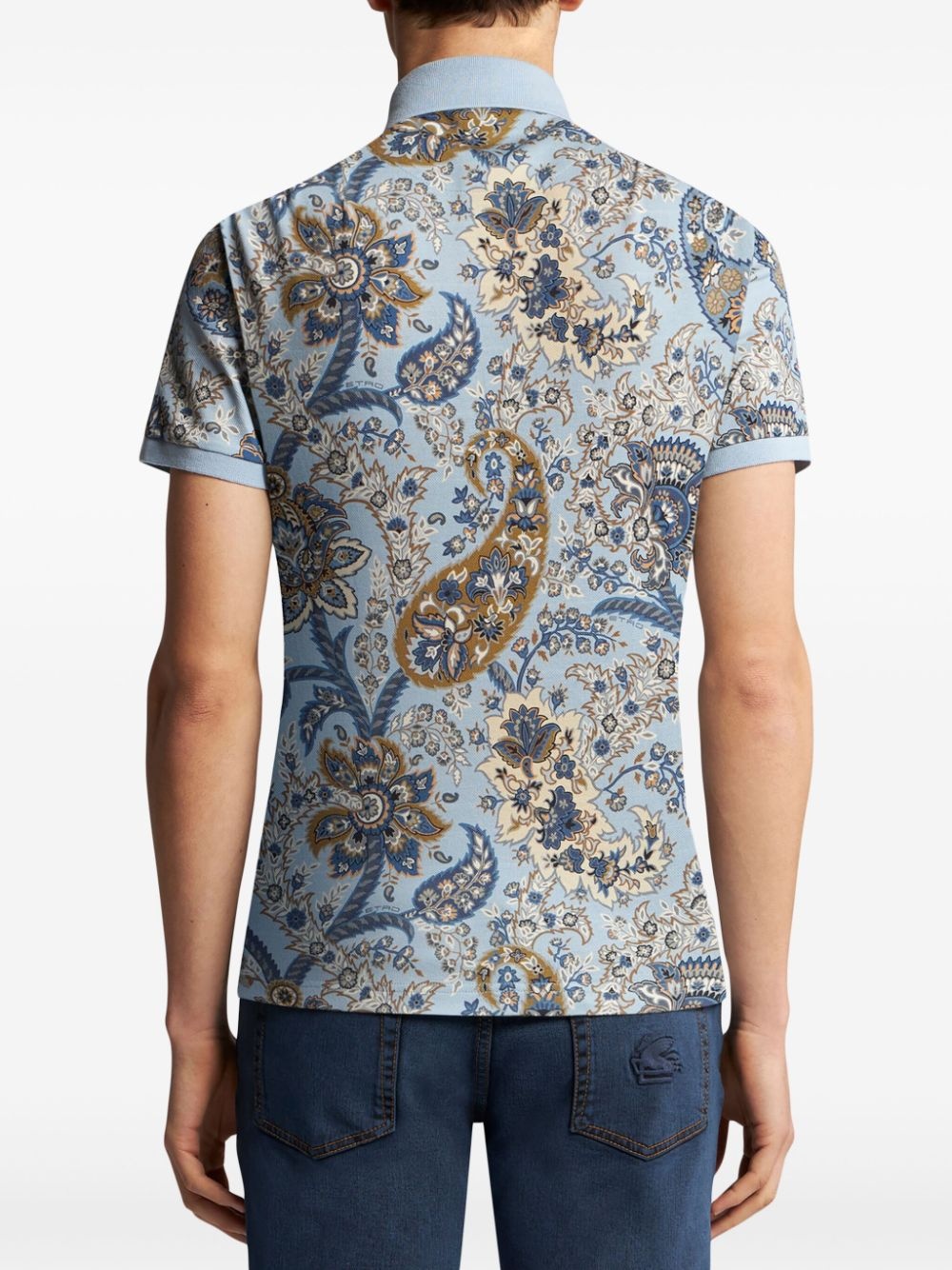 floral paisley print polo shirt - 3