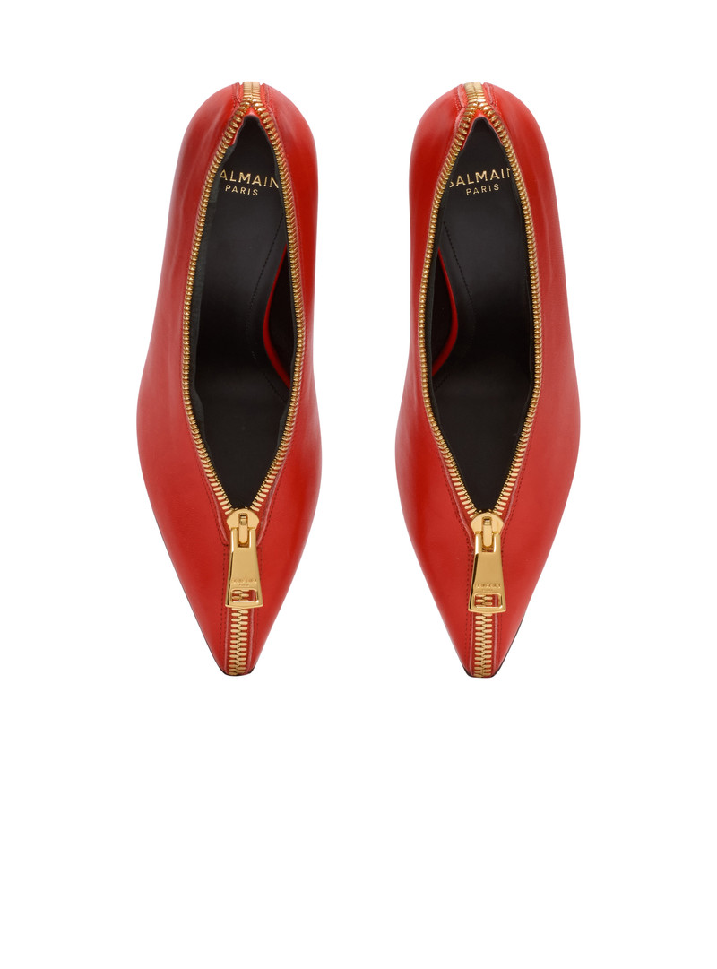 Zip Wedge pumps in lambskin leather 3