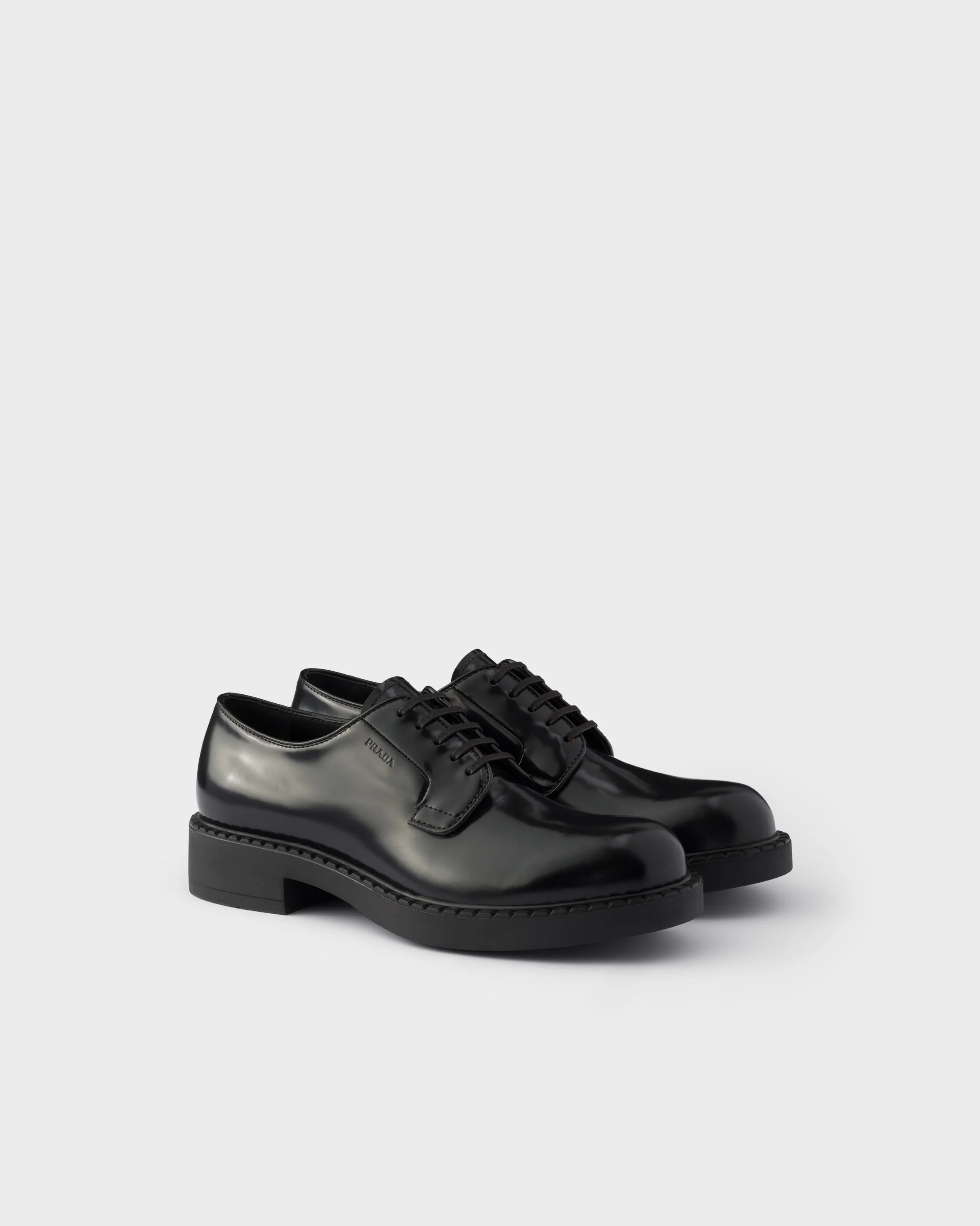 Chocolate brushed leather derby shoes - 1