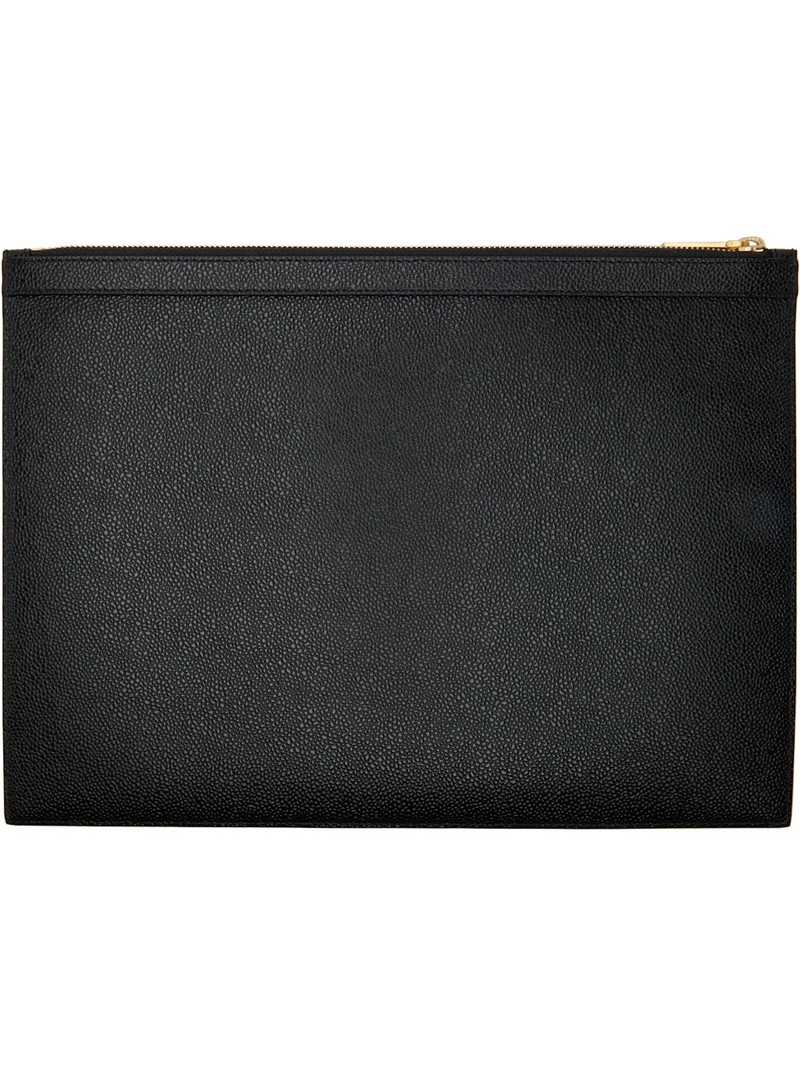 Thom Browne Black Pebble Grain Large Document Holder outlook