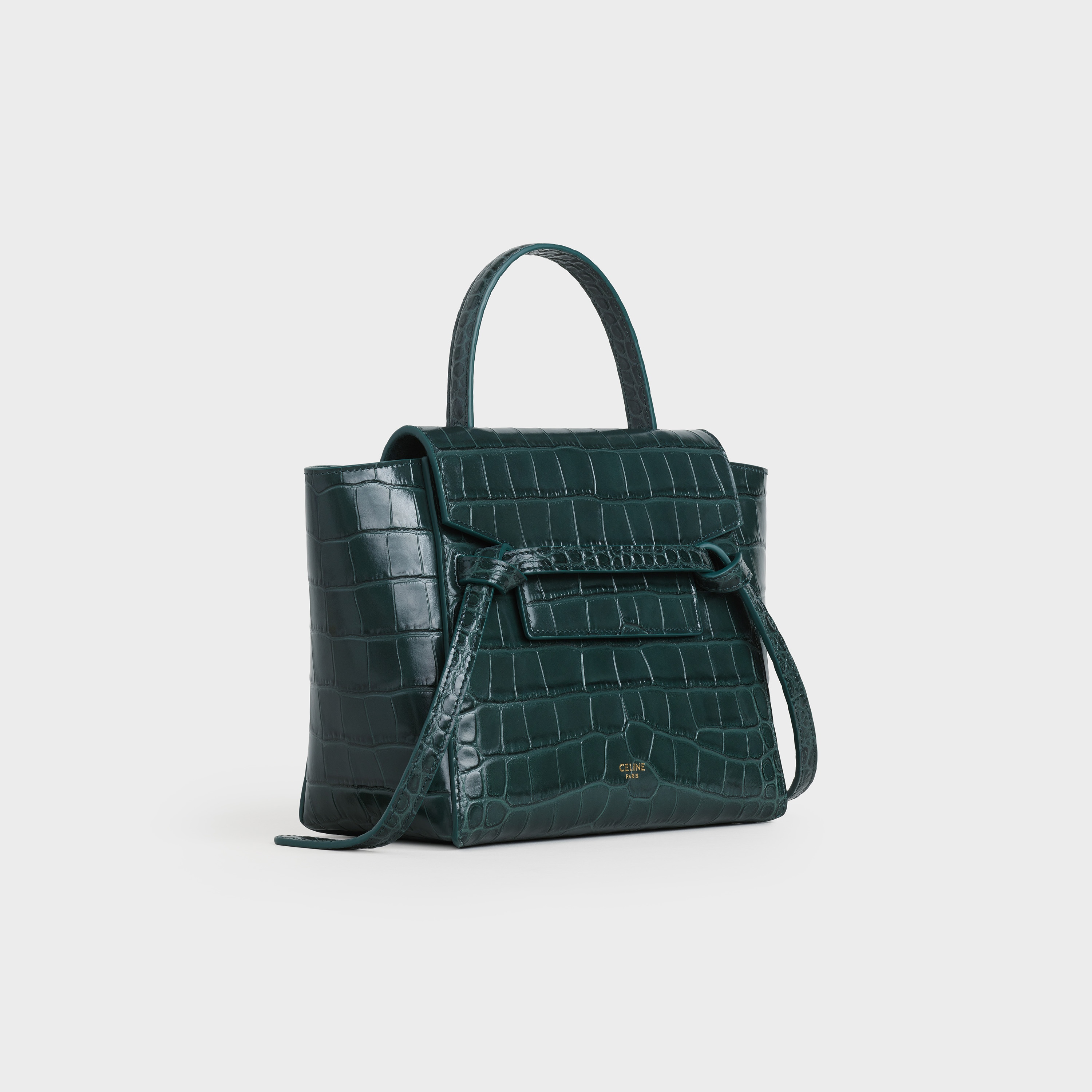 Nano Belt bag in Crocodile Embossed Calfskin - 2