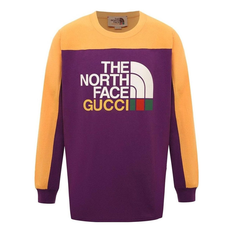 Gucci x 북쪽 얼굴 긴 소매 면 t-셔츠 '사람 황색' 671439-XJDRA-5481 - 1
