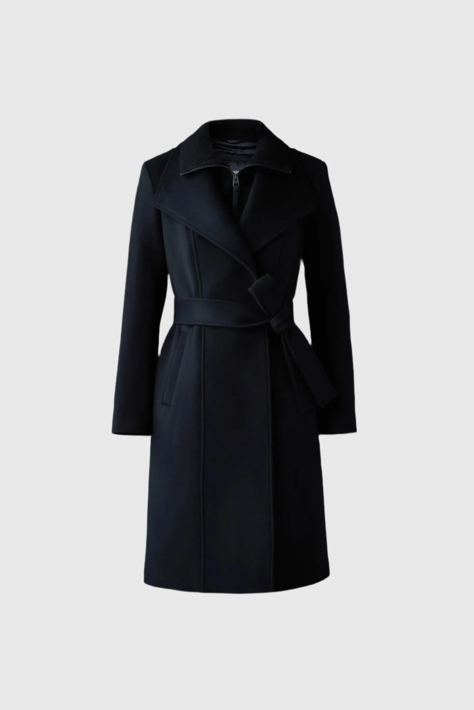 NORITA 2-in-1 double face wool coat with sash - 1