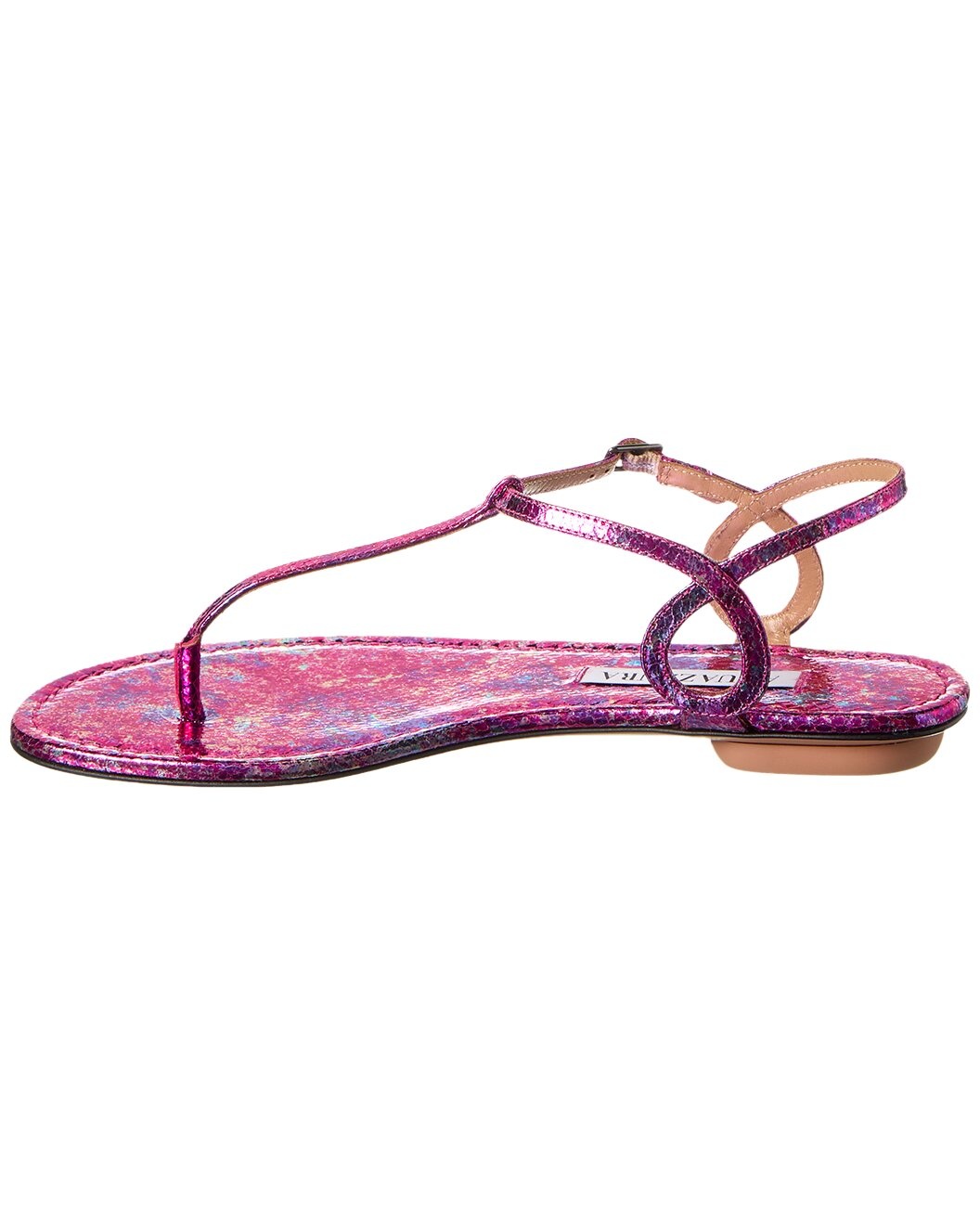 Aquazzura Almost Bare Snake-Embossed Leather Sandal - 2