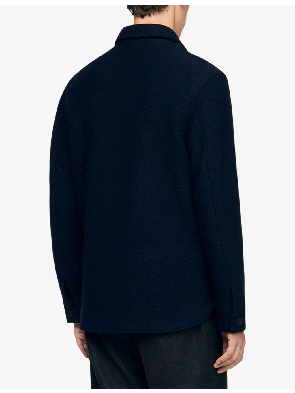 Patch-Pocket Long-Sleeve Wool Overshirt - 4