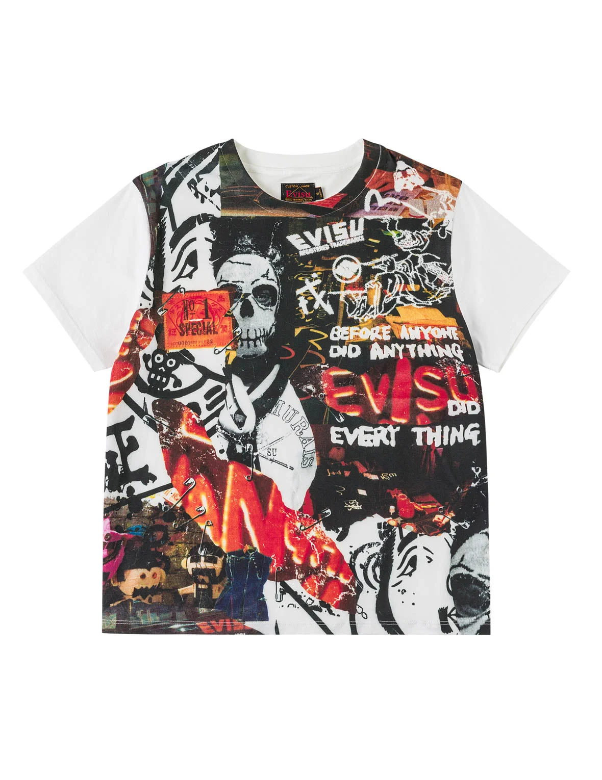 Art Theme Slogan and Graphic Collage Print T-shirt - 1