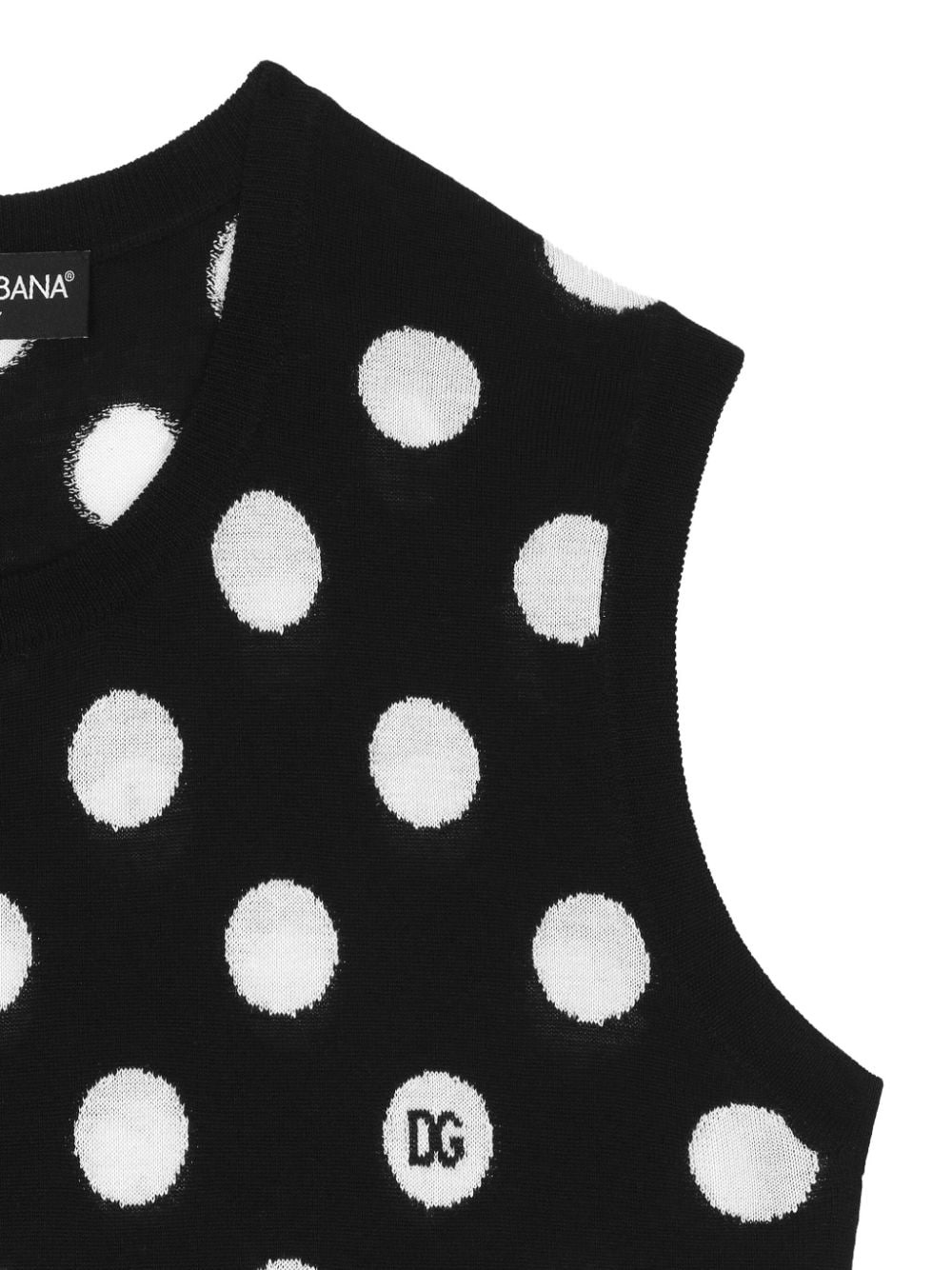 polka-dot knitted vest - 2