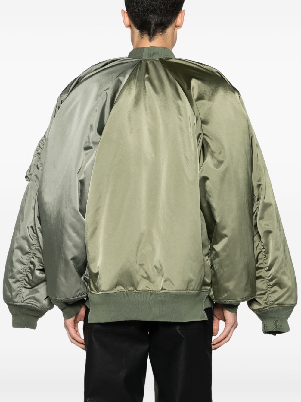 double-sleeve satin bomber jacket - 5