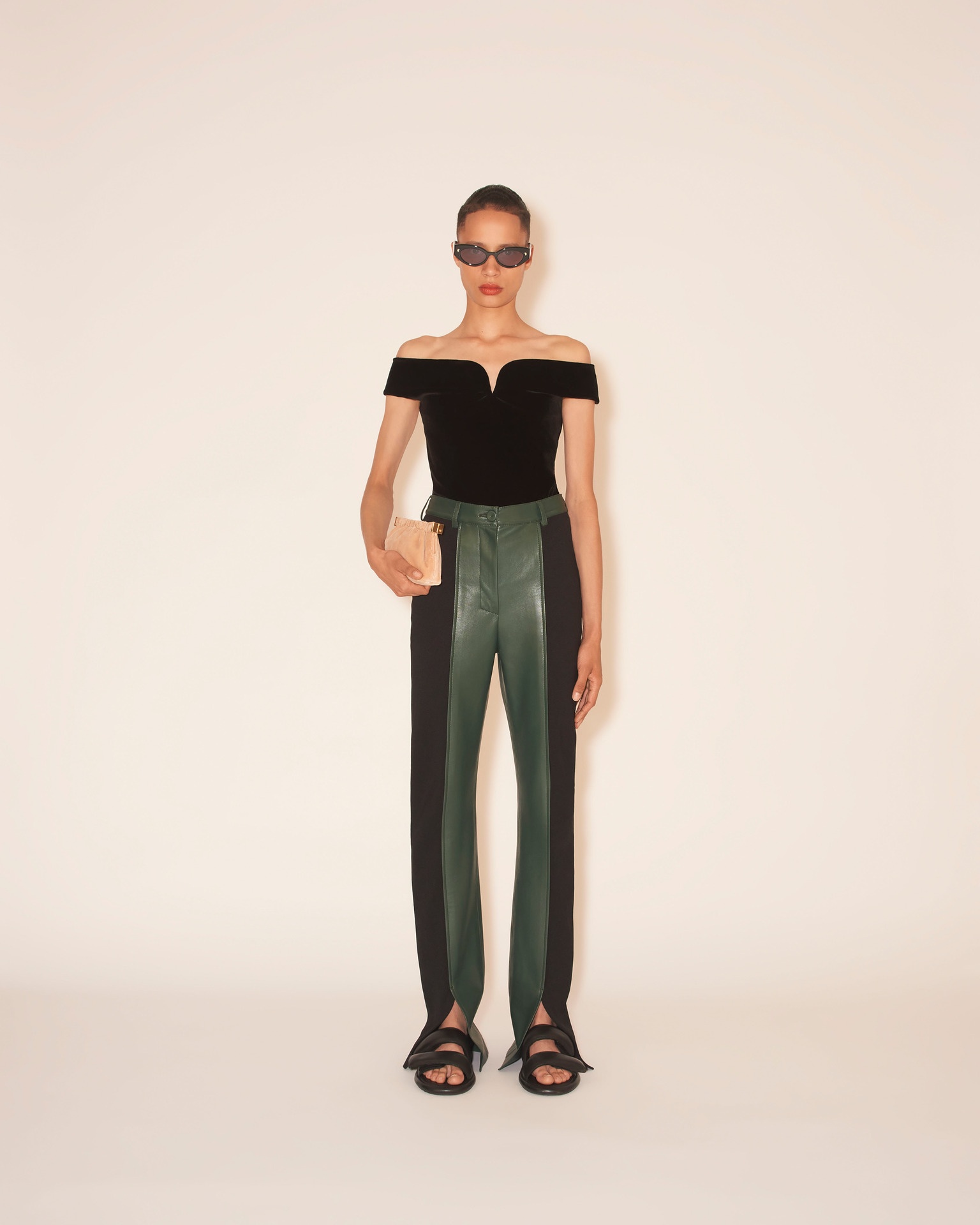 FILO - Contrast trouser - Pine green/black - 2