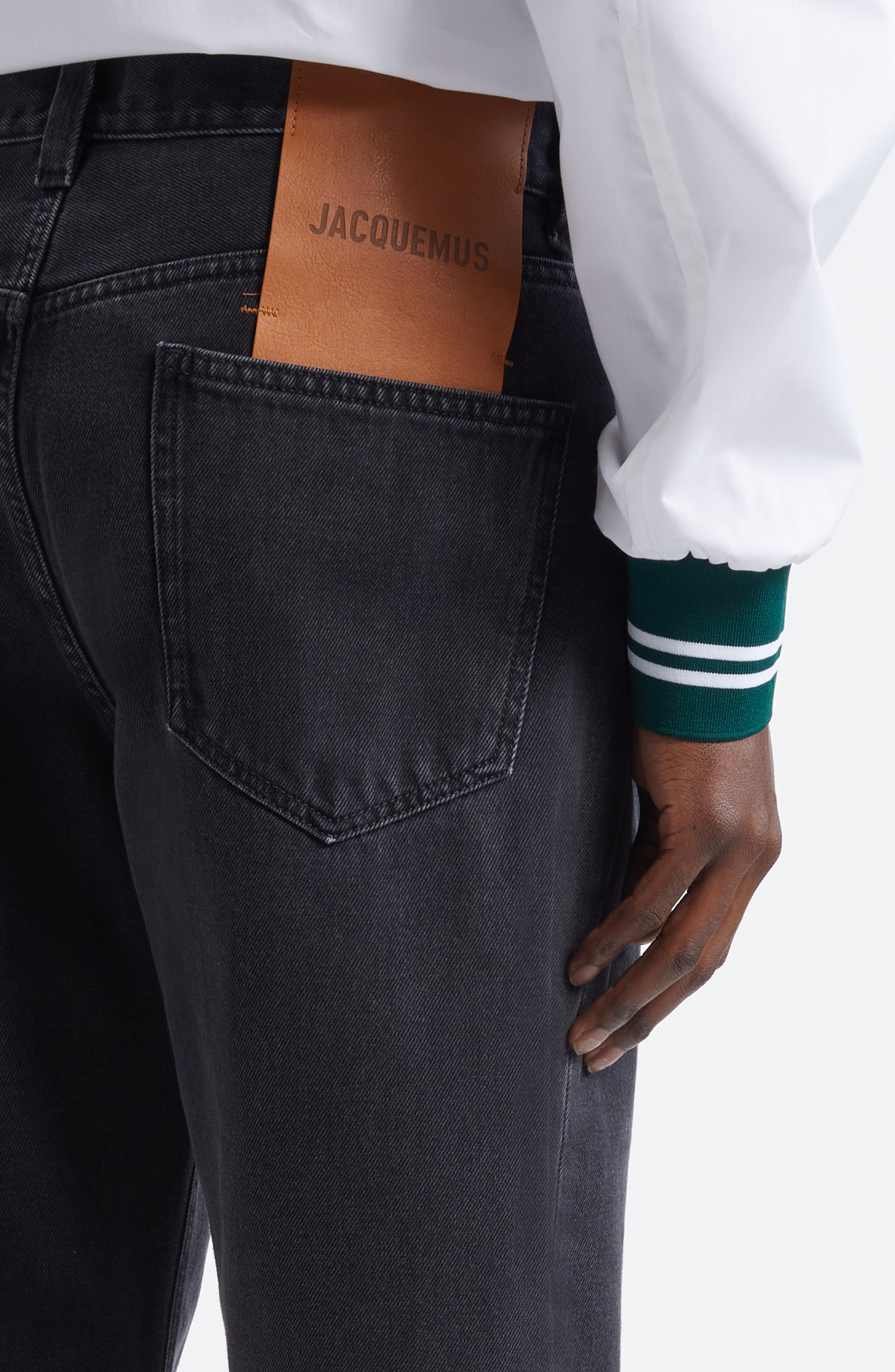 Jacquemus Le de-Nîmes Droit Straight Leg Jeans in Black at Nordstrom - 5